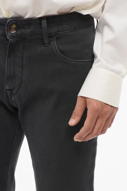 ID Jeans Slim Fit in Denim Stone Washed 14cm>Corneliani Fashion