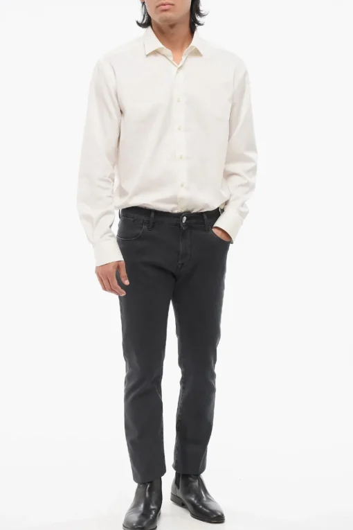 ID Jeans Slim Fit in Denim Stone Washed 14cm>Corneliani Fashion