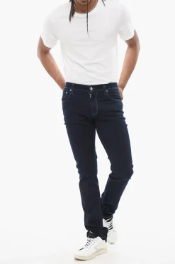 Online ID Jeans Slim Fit in Denim Lavaggio Scuro 14cm Uomo Jeans