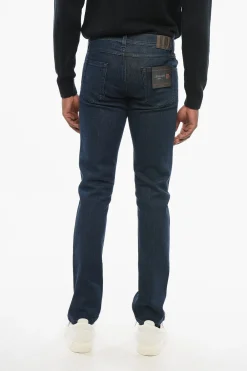 Outlet ID Jeans Slim Fit in Denim Lavaggio Scuro 16cm Uomo Jeans