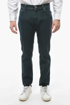 ID LUXURY DENIM Jeans Ricamati con Effetto Acid Wash 18,5cm>Corneliani Fashion