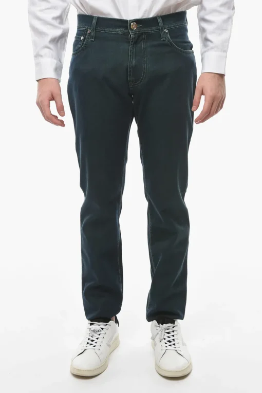 ID LUXURY DENIM Jeans Ricamati con Effetto Acid Wash 18,5cm>Corneliani Fashion