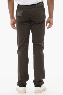 Clearance ID LUXURY Jeans Straight Fit con Logo Ricamato Uomo Jeans