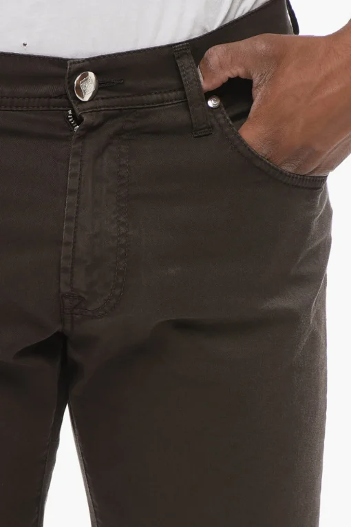 Clearance ID LUXURY Jeans Straight Fit con Logo Ricamato Uomo Jeans