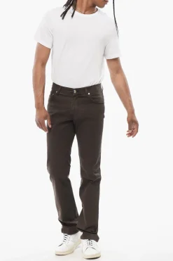 Clearance ID LUXURY Jeans Straight Fit con Logo Ricamato Uomo Jeans