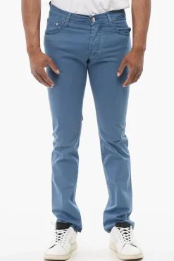Hot ID LUXURY Jeans Straight Fit con Logo Ricamato Uomo Jeans