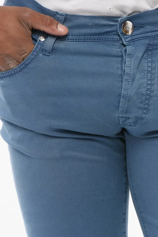 Hot ID LUXURY Jeans Straight Fit con Logo Ricamato Uomo Jeans