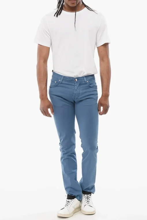 Hot ID LUXURY Jeans Straight Fit con Logo Ricamato Uomo Jeans