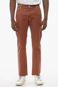 Sale ID LUXURY Jeans Straight Fit con Logo Ricamato Uomo Jeans