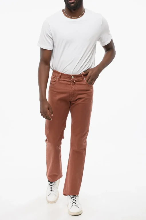 Sale ID LUXURY Jeans Straight Fit con Logo Ricamato Uomo Jeans