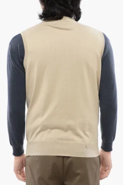 Online ID Maglia in Cotone Leggero Senza Maniche con Scollo a V Uomo Maglieria