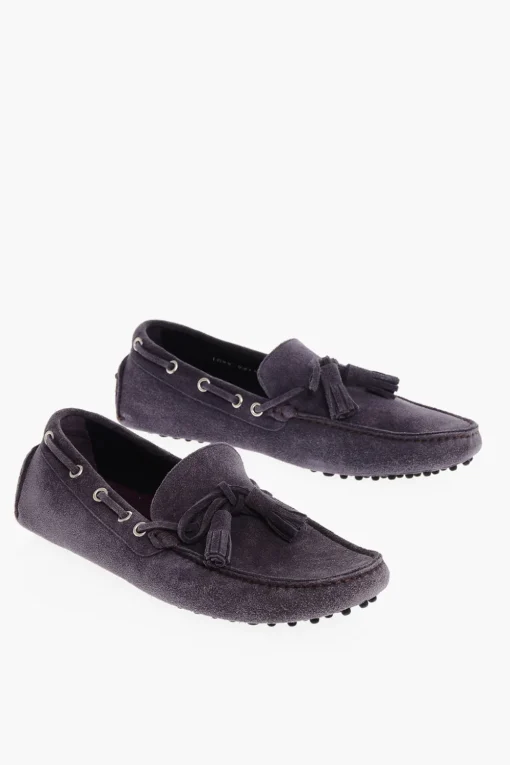 ID Mocassini Da Barca In Suede Con Nappine>Corneliani Discount