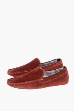 Sale ID Mocassini in Suede a Tinta Unita con Punta Squadrata Uomo Mocassini