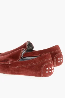 Sale ID Mocassini in Suede a Tinta Unita con Punta Squadrata Uomo Mocassini