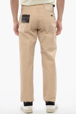Clearance ID Pantaloni 5 Tasche in Cotone Stretch a Tinta Unita Uomo Pantaloni