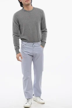 Clearance ID Pantaloni 5 Tasche in Cotone Stretch con Passanti Uomo Pantaloni