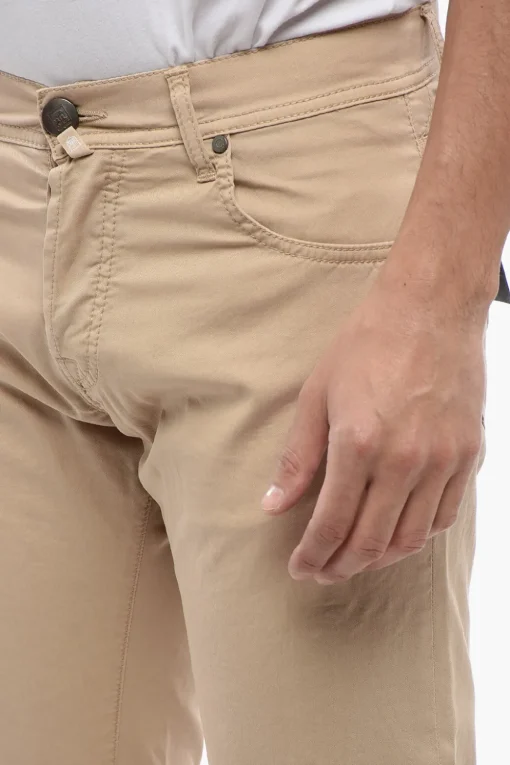 ID Pantaloni 5 Tasche in Cotone Stretch con Passanti>Corneliani Online