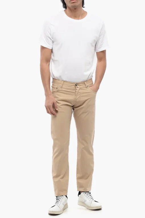 ID Pantaloni 5 Tasche in Cotone Stretch con Passanti>Corneliani Online