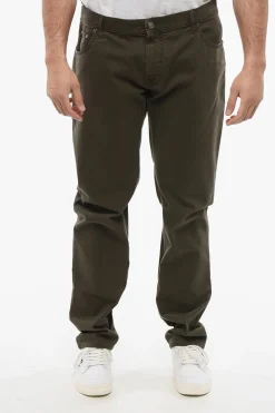 Discount ID Pantaloni 5 Tasche in Misto Cotone Uomo Pantaloni