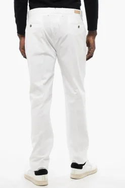 Discount ID Pantaloni Chino a Tinta Unita con Passanti Uomo Pantaloni