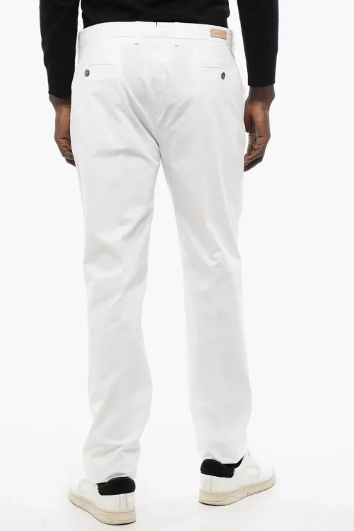Discount ID Pantaloni Chino a Tinta Unita con Passanti Uomo Pantaloni