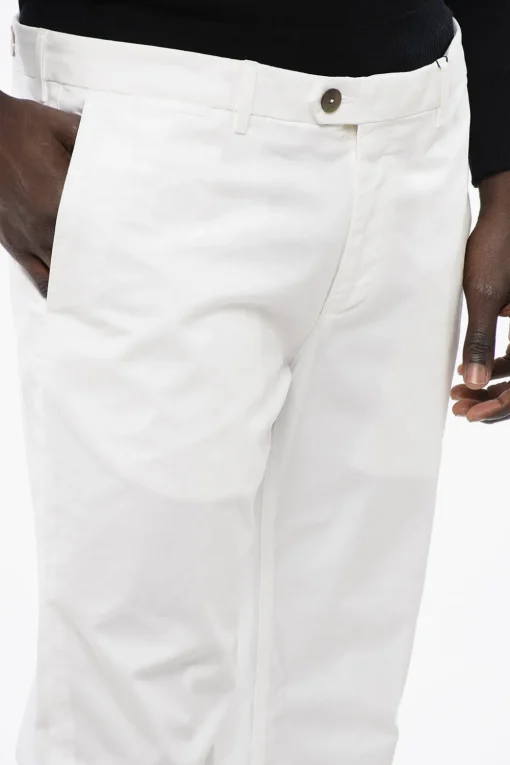 Discount ID Pantaloni Chino a Tinta Unita con Passanti Uomo Pantaloni