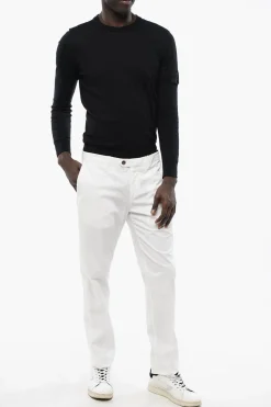 Discount ID Pantaloni Chino a Tinta Unita con Passanti Uomo Pantaloni