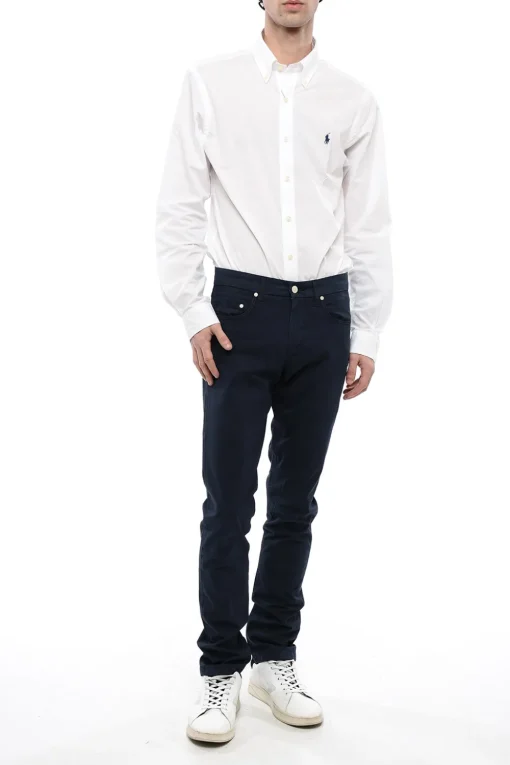 Sale ID Pantaloni Chino con Patch in Suede Uomo Pantaloni