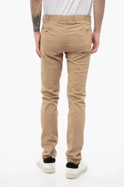 Sale ID Pantaloni Chino in Cotone Stretch con Passanti Uomo Pantaloni