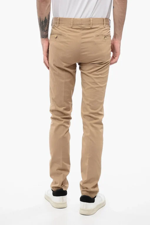 Sale ID Pantaloni Chino in Cotone Stretch con Passanti Uomo Pantaloni