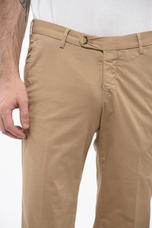 Sale ID Pantaloni Chino in Cotone Stretch con Passanti Uomo Pantaloni