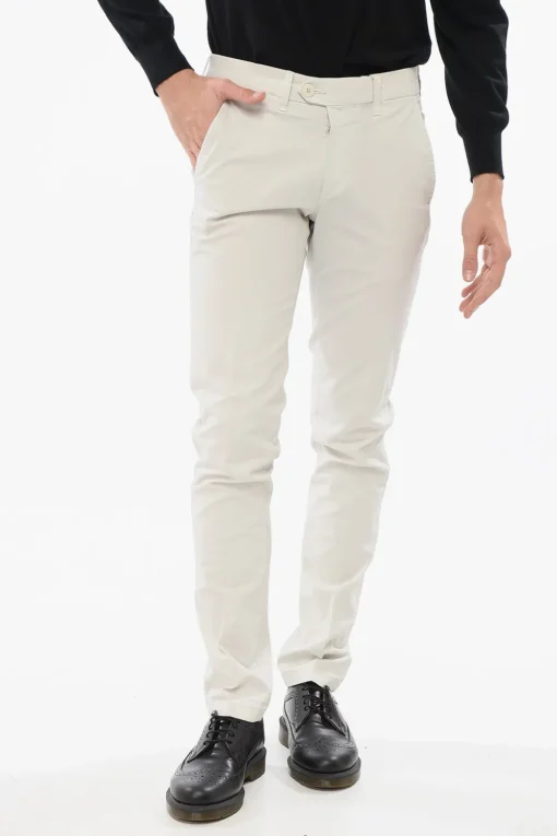 ID Pantaloni Chino in Cotone Stretch con Passanti>Corneliani Hot