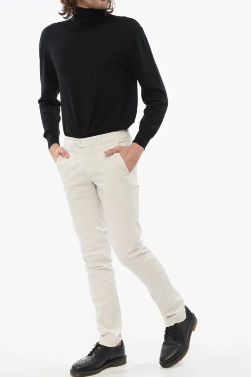 ID Pantaloni Chino in Cotone Stretch con Passanti>Corneliani Hot