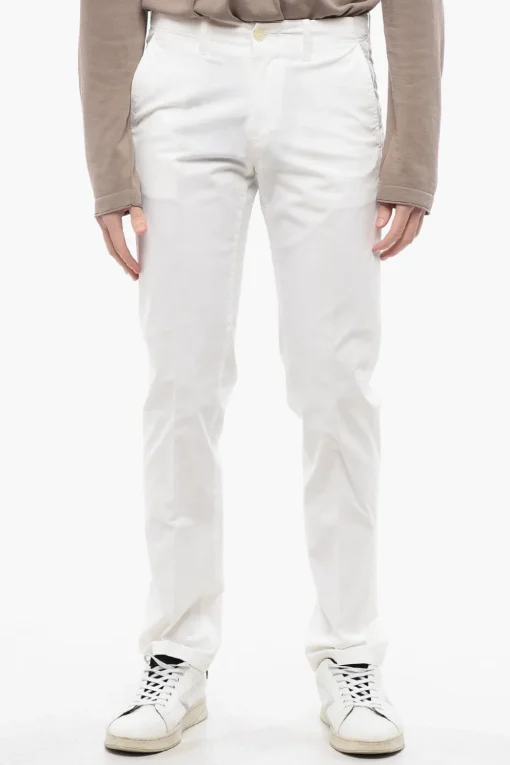 Discount ID Pantaloni Chino In Cotone stretch a Gamba Dritta Uomo Pantaloni
