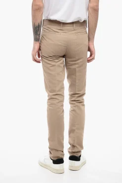 Best ID Pantaloni Chino in Cotone e Lino a Tinta Unita Uomo Pantaloni