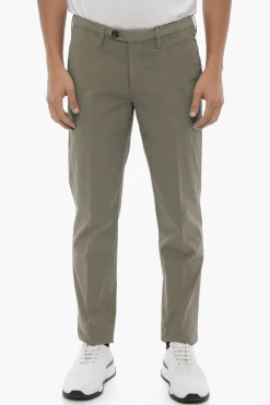 Best ID Pantaloni Chino in Cotone Stretch con Passanti Uomo Pantaloni