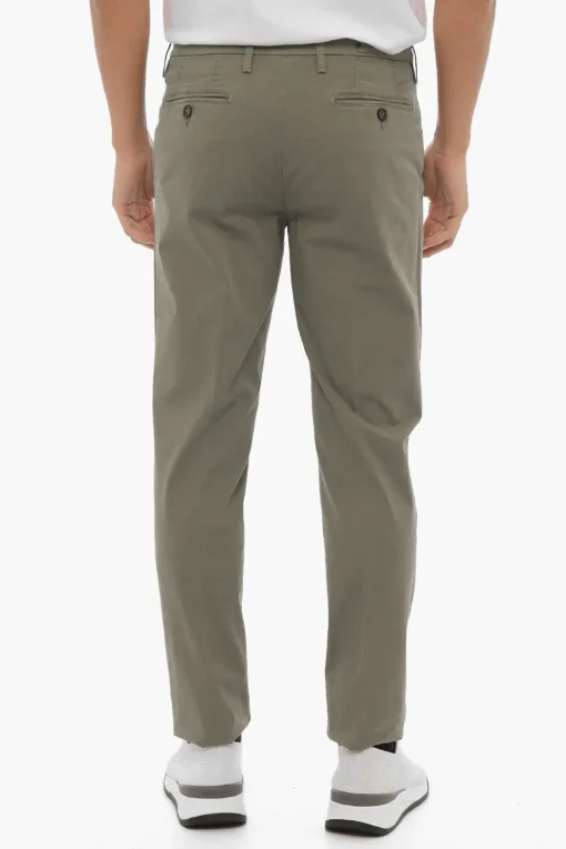 Best ID Pantaloni Chino in Cotone Stretch con Passanti Uomo Pantaloni