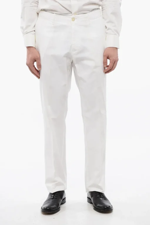 ID Pantaloni Chino in Coton Stretch con Martingale>Corneliani Outlet