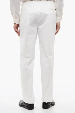 ID Pantaloni Chino in Coton Stretch con Martingale></noscript>Corneliani Outlet
