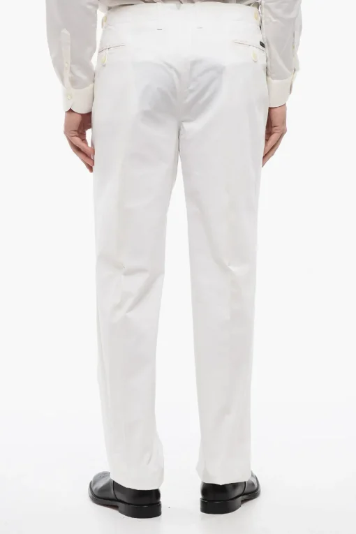 ID Pantaloni Chino in Coton Stretch con Martingale>Corneliani Outlet