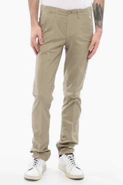 Clearance ID Pantaloni Chino in Cotone Stretch con Passanti Uomo Pantaloni