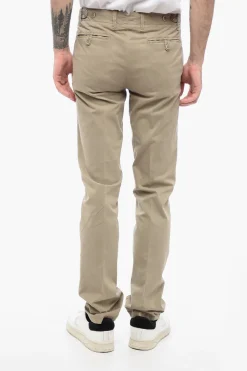 Clearance ID Pantaloni Chino in Cotone Stretch con Passanti Uomo Pantaloni