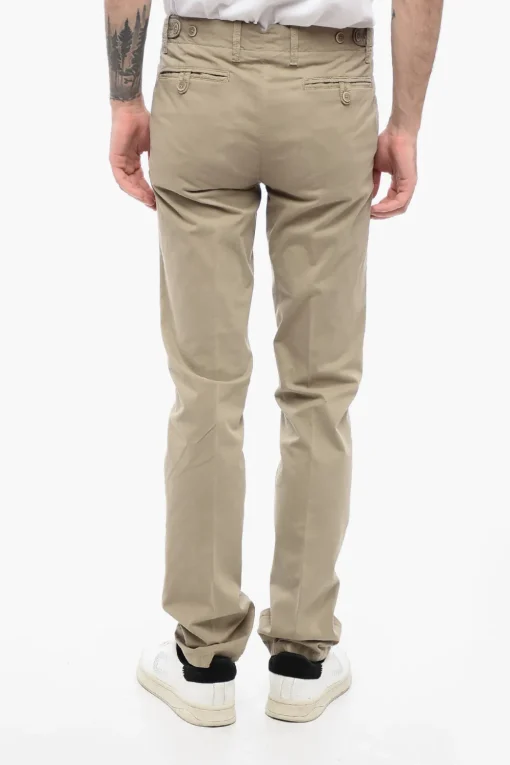 Clearance ID Pantaloni Chino in Cotone Stretch con Passanti Uomo Pantaloni