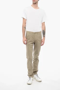 Clearance ID Pantaloni Chino in Cotone Stretch con Passanti Uomo Pantaloni
