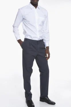 Sale ID Pantaloni Chino in Cotone Stretch con Vita Regolabile Uomo Pantaloni