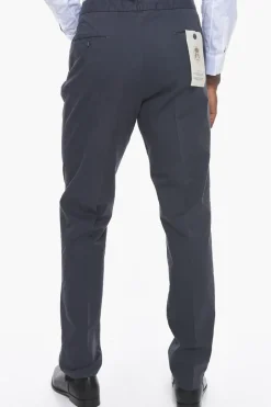 Sale ID Pantaloni Chino in Cotone Stretch con Vita Regolabile Uomo Pantaloni