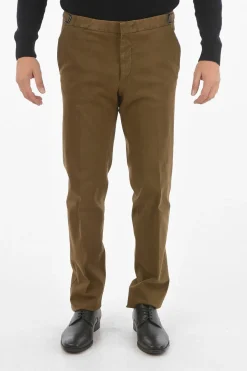 Clearance ID Pantaloni Chino in Cotone Stretch con Passanti Uomo Pantaloni