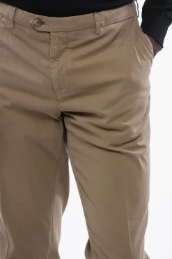 Discount ID Pantaloni Chino in Misto Cotone con Passanti Uomo Pantaloni