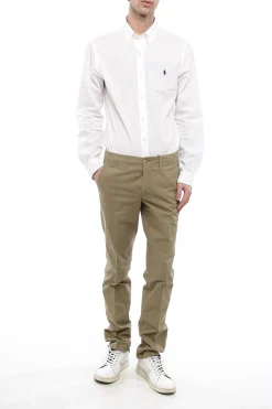 Best ID Pantaloni Chino in Misto Cotone con Passanti Uomo Pantaloni