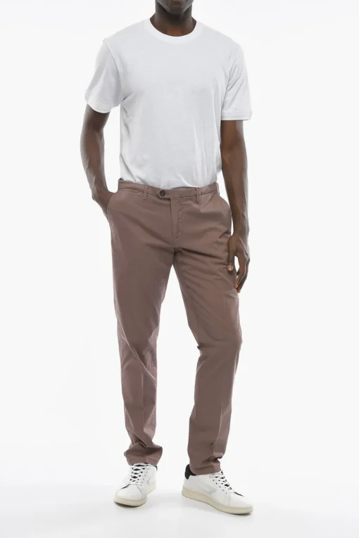 Clearance ID Pantaloni in Cotone Stretch Uomo Pantaloni